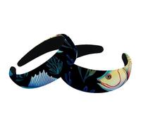 Fish-1136 - Confezione da 2 fasce per capelli da donna, larghe fasce per capelli spesse, stile vintage, imbottite in velluto