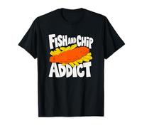 Fish And Chips Amante Retro Grafica Maglietta