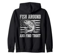 Fish Around And Find Trout Vintage Fishing Felpa con Cappuccio