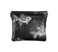 Fish Bubble Fresh - Portamonete in pelle con chiusura per donne, ragazzi e ragazze, con bolle di pesce, taglia unica, moderno, Fresco di bol, Taglia unica, moderno