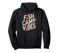 Fish Camp Vibes Divertente Camping Pesca Outdoor Adventure Tee Felpa con Cappuccio