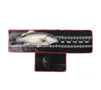 Fish Cleaning Mat - Non-Slip Rollable Pad, 140x35cm Portable Measuring Board for Bass, Unhooking Station with Waterproof Design, Fishing Gear, Outdoor Utility for Camping and Ice