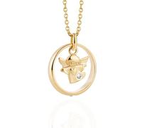 fish Collana In Oro Con Ciondolo Angelo Custode E Cristallo Per Bambini E Giovani