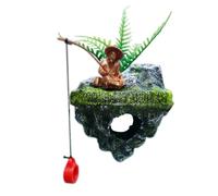 Fish Decorations For Tank - Resin Realistic Small Floating | Fisherman Island Fish Aquarium Accessories For Betta Hermit Crab Saltwater Freshwater Home Apartment Office Indoor Adding Creative Aquatic