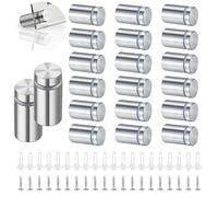 FISH DRAGATE 20 pcs vite pubblicitaria in acciaio inox,distanziali per targhe,chiodo pubblicitario in vetro,chiodi a vite pubblicitari,con viti e chiodi ad espansione,per insegne pubblicitarie12×20 mm