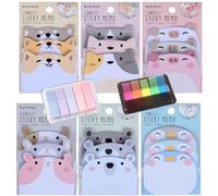FISH DRAGATE 8 Pezzi cute sticky notes,piccoli,colorati, 80 strisce adesive,note adesive, animali sticky notes adesive,mini foglietti, per depliant, segnalibri, diari di viaggio