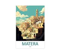 FISH DRAGATE Matera - Poster da viaggio su tela, per soggiorno, camera da letto, senza cornice, 30 x 45 cm