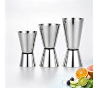 FISH DRAGATE set di 3 dosatore cocktail in acciaio inox | misurino per cocktail,jigger a doppia testa,15/20/25/30/40/50 ml,accessori per shaker,per gin, whiskey, alcool,bar,liquori