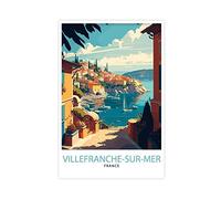 FISH DRAGATE Villefranche Sur Mer - Poster su tela, per soggiorno, ufficio, casa, decorazione moderna, da parete, senza cornice, 50 x 75 cm