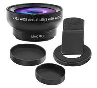 Fish Eye Phone Lens, 0.45X with HD Camera Lens Macro Clip Wide Angle f