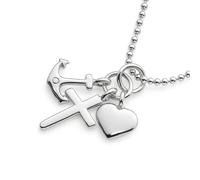 fish Girocollo In Argento Sterling Per Ragazze Con Ciondoli A Tema Fede Amore Speranza