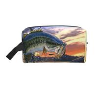 Fish Go Fishing, organizer per cosmetici di grande capacità, borsa da viaggio per il trucco da donna