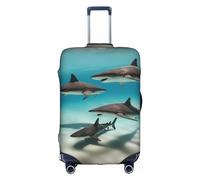 Fish in The Deep Sea - Copertura protettiva per trolley e bagagli, antigraffio, 45-81 cm, adatta per viaggi, viaggi di lavoro, bianco, M