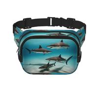 fish in the deep sea Marsupio quadrato a doppio strato con cinghia regolabile per attività all'aperto, nero, taglia unica, Nero , Taglia unica