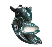 Fish Leaping Dragon Gate Backflow Incense Furnace Home lwood Incense Burner Zen Creative Aromatherapy Holder Ornament Tea Ceremony (B) (A)