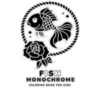 FISH MONOCHROME COLORING BOOK FOR KIDS: 50 Single-Sided Fish Designs for Creative One-Color Art and Relaxing Fun (Ages 8-12)