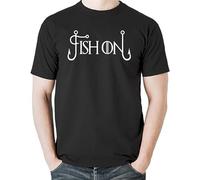 Fish On Fishing Fathers Day Dad Hunting Fisherman Funny T Shirt Tee Gift New T-Shirt Black XXL