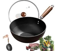 Fish Scale Pattern Flat Bottom Non-Stick Pan, 2025 New Uncoated Non-Stick Household Cooking Pan, 7.9/8.7/9.5/10.4/11.1in High Purity Frying Pans, for Suitable Cooker Gas Stir (7.9in(for 1-2 people))