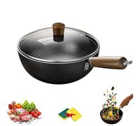 Fish Scale Pattern Flat Bottom Non-stick Pan, 2025 New Uncoated Non-Stick Household Cooking Pan, High Purity Frying Pans, Dishwashers Friendly, Suitable Cookers Gas, Stir Fry Pans (7.8in)
