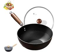 Fish Scale Pattern Flat Bottom Non-Stick Pan, Fish Scale Pattern Non-Stick Pan, 2025 New Uncoated Non-Sticks Household Cooking Paan, Suitable Cooker Gas Stir Fry Pans (20cm)