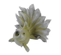 Fish Shape Pond Spitters for Small Ponds, Polyresin Pond Ornaments, Outdoor Water Feature Statue for Courtyard Office Landscaping(Green)