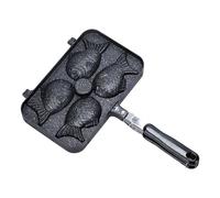 Fish Shaped Taiyaki Pan, 4-Cavity Non Stick Mold, Cupcake e dessert Maker per Baking Fun, Heat Resistant, Portable Kitchen Accessory, Home Camping Picnic Cooking Meat Cake Sandwich