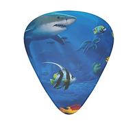 Fish Sharks Coral - Set di 12 pagaie per chitarra, yukri, 3 spessori