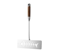 Fish Spatula Turner - Stainless Steel Wide Head Wooden Handle Kitchen Tool