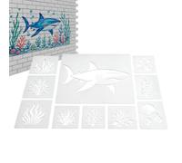 Fish Stencils for Painting Drawing Reusable Sea Animal Mural Template