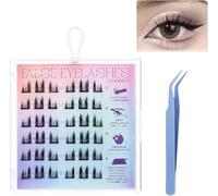 Fish Tails Glueless Press-On Eyelashes,Press on Lashes No Glue Needed,Lash Clusters,Press On Eyelashes No Glue Needed,Self-adhesive eyelashes (Dense Cat Type)