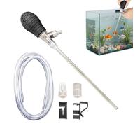 Fish Tank Cleaner, Strong Suction Flexible Aquarium Vacuum, Multifunction Gravel Cleaning Tool, Compact Water Change Siphon Pump For Aquarium Maintenance Home Office Fish Tank Care Use