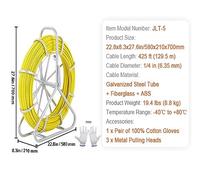 Fish Tape Fibra di vetro 425 Ft Duct Rodder Fishtape Wire Puller Strumenti di pesca for pareti e condotti elettrici non conduttivi,Alta Durezza