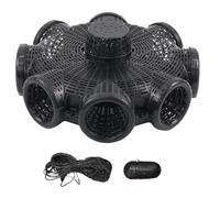 Fish Trap, Shrimp Trap, Crawfish Net, Sturdy Contruction, Mesh Build, Easy Rope Retrieval, Ideal for Outdoor Fishing Adventures, 14.57x4.33 Inches, Black Color, 3 Pieces