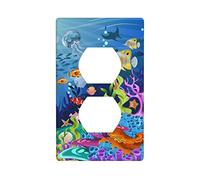 Fish Tropical Sea Outlet Covers Duplex Outlet Wall Plate Cover 1-Gang Presa elettrica interruttore decorativo