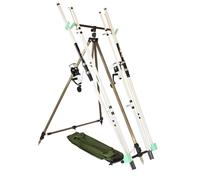 FISH-XPRO Beach Pro DeLuxe - 2 canne - 2 mulinelli - Set da pesca da spiaggia - Set di canne da spiaggia - 3,90 m - Bianco