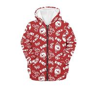 FishDing Felpa con cappuccio 6-16t per bambini con zip e cappuccio felpa con cappuccio pullover autunno cappotto sportivo alla moda con tasca, Pupazzo di neve natalizio, 6-7 Years