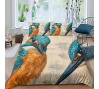 fisher Bird Pair Set Copripiumino Set 3 Pezzi 3D, Ocean Animal Arte