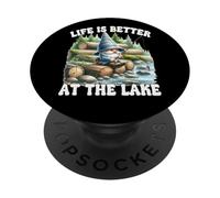 Fisher Gnome For Fishing Grandpa Life Is Better At The Lake PopSockets PopGrip Adesivo