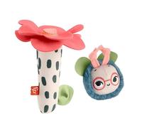 Fisher-Price Amici del Pianeta - Apetta Sonaglina, set da 2 peluche in tessuto e sonaglino con tintinnio da afferrare per lo sviluppo sensoriale, giocattolo per bambini, 3+ mesi, HYR56