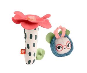 Fisher-Price Amici del Pianeta - Apetta Sonaglina, set da 2 peluche in tessuto e sonaglino con tintinnio da afferrare per lo sviluppo sensoriale, giocattolo per bambini, 3+ mesi, HYR56
