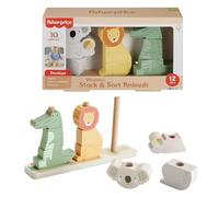 Fisher-Price-Animaux in legno per impilare e trier, 10 camere HXV04