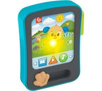 Fisher-Price Baby Learning Toy Laugh & Learn Puppy's Storytime Reader Pretend Tablet con musica e luci dai 6 mesi in su, versione multilingua: inglese, francese, tedesco, JFK28