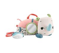 Fisher-Price - Baby Rino Giochi sul Pancino, morbido peluche in tessuto del rinoceronte Amici del Pianeta con accessori per le attività sensoriali inclusi, giocattolo per bambini, 0+ anni, HYR55
