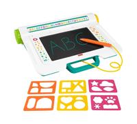 Fisher-Price Postazione Impara e Scarabocchia, tablet per scrivere e disegnare con schermo LCD e 6 stencil incluso, attività per l'apprendimento, giocattolo per bambini, 3+ anni, JDL70