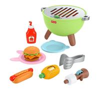 Fisher-Price - Barbecue Amici della Foresta, Set con 14 Accessori a Tema Campeggio e Cucina, Utensili e Cibo Giocattolo per sviluppare Le capacità di condivisione, 2+ Anni, JLB82