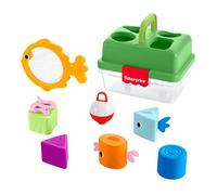 Fisher-Price - Cassetta Amici della Foresta, Set a Tema Pesca con retino e 6 Blocchi a Forma di Pesci, attività di Scelta per sviluppare la capacità di risoluzione dei Problemi, 6+ Mesi, JLB85