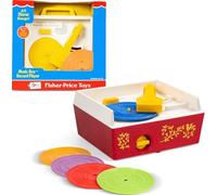 Fisher Price Classici 1697 Music Box Record Player, Giocattolo musicale per bambini, Giocattolo educativo interattivo con 10 canzoni, Giocattolo per l'apprendimento, Giocattolo retrò, 18+ mesi
