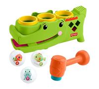 Fisher-Price - Coccodrillo Baby Giocoliere, giocattolo evolutivo con martelletto e 3 palline per lo sviluppo della motricità e le prime fasi del gattonamento, 9+ mesi, JLB94