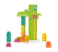 Fisher-Price - Coccodrillo Conta e Somma, Set educativo con 10 Blocchi impilabili per l'apprendimento prescolare del conteggio e delle somme, Giocattolo per Bambini, 3+ Anni, JCT13