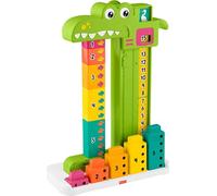 Fisher-Price - Coccodrillo Conta e Somma, Set educativo con 10 Blocchi impilabili per l'apprendimento prescolare del conteggio e delle somme, Giocattolo per Bambini, 3+ Anni, JCT13